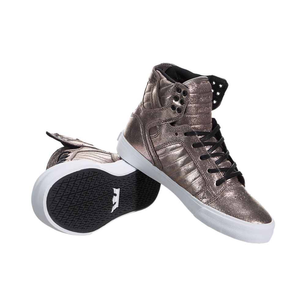 Baskets Montantes Supra SkyTop Or Rose Rose Gold Metallic/White Femme | PQN-17299790